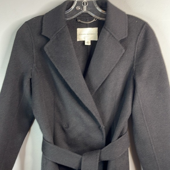 Banana Republic Wool Tie Belt Wrap Pea Coat Black Pockets Collar Hidden Snaps XS - Picture 3 of 12